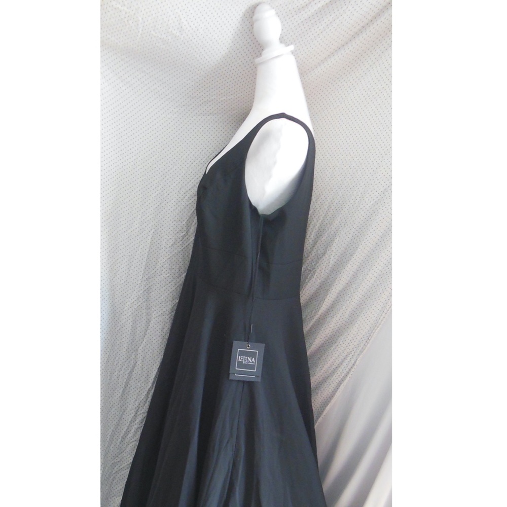 NEW Ieena Mac Duggal BLACK Classic SLEEVELESS Empire Waist A-LINE BALL GOWN - Picture 9 of 15